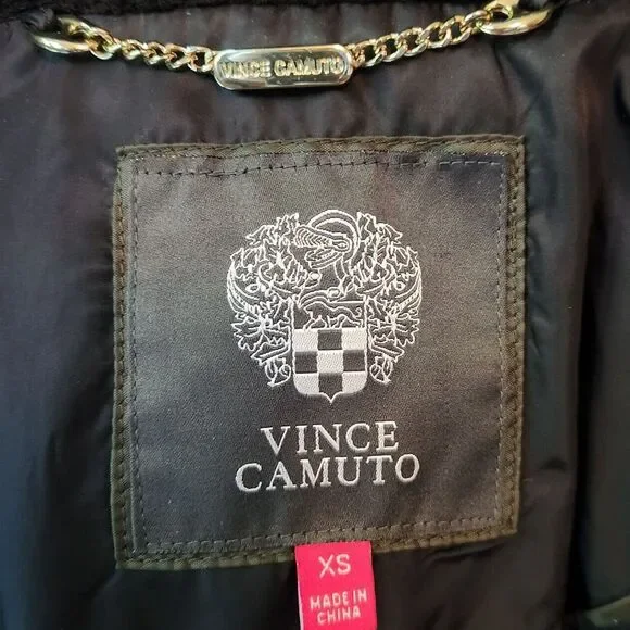 Vince Camuto Faux Fur Trim midweight down coat women XS Winter puffer - Picture 5 of 11